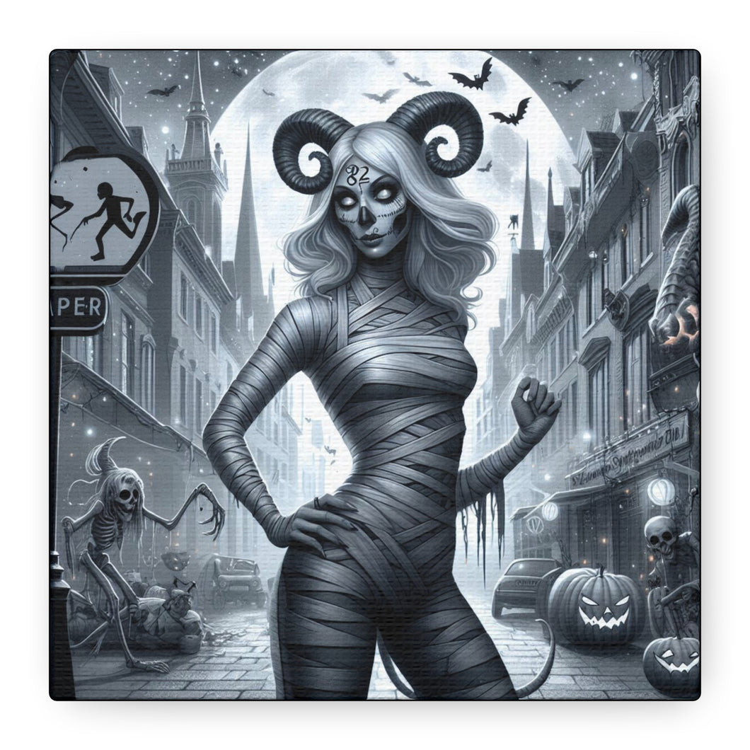 Canvas Print - Halloween Capricorn Astrology Mummy