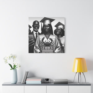 Graduation Family Canvas Art, Graduation Gift, Wall Decor, Education Celebration, Black History Month, Motivational Art