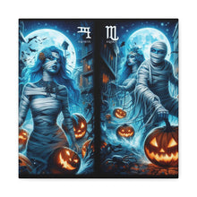Load image into Gallery viewer, Aquarius Halloween Canvas Wall Art, Spooky Decor, Unique Gift, Home Decoration, Witch Theme Art, Perfect for Fall, Mysterious Vibe
