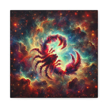 Load image into Gallery viewer, Cosmic Scorpio Canvas Art, Zodiac Wall Decor, Celestial Home Decor, Scorpio Gift, Astrology Wall Art

