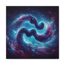 Load image into Gallery viewer, Galactic Aquarius Canvas Art Print, Cosmic Wall Decor, Nebula Artwork, Home Office Decor, Space Themed Gift
