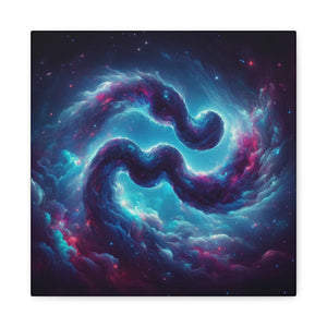 Galactic Aquarius Canvas Art Print, Cosmic Wall Decor, Nebula Artwork, Home Office Decor, Space Themed Gift