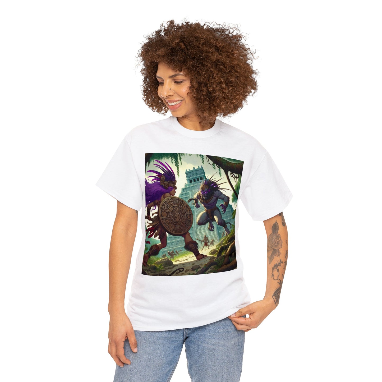 Sagittarius Aztec (F2) Unisex Heavy Cotton Tee