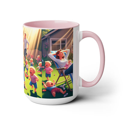 Mother's Day (3) Two-Tone Coffee Mugs, 15oz