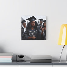 Load image into Gallery viewer, Graduation Canvas Art, Personalized Graduate Gift, Wall Decor, Black Girl Graduation, College Graduate, Inspirational Home Decor
