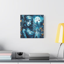Load image into Gallery viewer, Mystical Mummy Canvas Art | Gothic Home Decor, Halloween Wall Art, Witchy Gift, Unique Art Print, Spooky Vibes, Mummy Themed Decor
