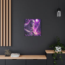 Load image into Gallery viewer, Purple Horror Mummy Canvas Art, Spooky Home Decor, Halloween Wall Art, Horror Movie Print, Gothic Wall Hanging
