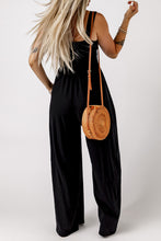 Load image into Gallery viewer, Green Smocked Sleeveless Wide Leg Jumpsuit with Pockets
