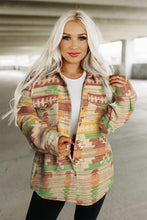 Load image into Gallery viewer, Multicolor Western Aztec Print Button Flap Pocket Shacket
