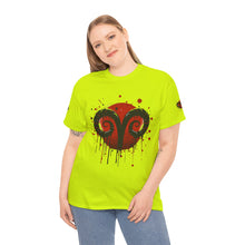 Load image into Gallery viewer, Aries Heart Tee, Unisex Heavy Cotton T-Shirt, Astrology Gift, Birthday Present, Graphic Tee, Casual Wear, Unique Design
