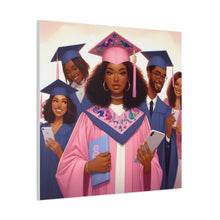 Load image into Gallery viewer, Graduation Wall Art Print, Personalized Canvas, Unique Gift for Grads, Academic Celebration Decor, Student Artwork, Matte Canvas
