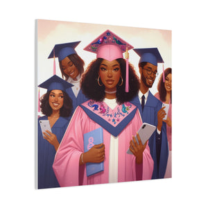 Graduation Wall Art Print, Personalized Canvas, Unique Gift for Grads, Academic Celebration Decor, Student Artwork, Matte Canvas