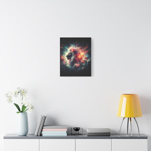 Cosmic Lion Canvas Wall Art, Abstract Lion Decor, Celestial Prints, Space Animal Artwork, Dreamy Home Decor