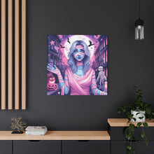 Load image into Gallery viewer, Halloween Art Canvas, Spooky Decor, Wall Art, Halloween Decoration, Witch Artwork, Gifts for Her
