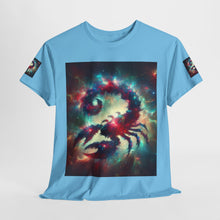 Load image into Gallery viewer, Cosmic Scorpion Tee | Unisex Heavy Cotton Tee | Astrowar Graphic Tees | Space Lover Apparel | Unique Astrology Shirt | Gift for Star [...]
