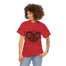 Load image into Gallery viewer, Aries Heart Tee, Unisex Heavy Cotton T-Shirt, Astrology Gift, Birthday Present, Graphic Tee, Casual Wear, Unique Design
