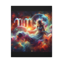Load image into Gallery viewer, Cosmic Virgo Wall Art, Zodiac Decor, Astrology Canvas Print, Horoscope Gift, Spiritual Home Decor, Celestial Artwork

