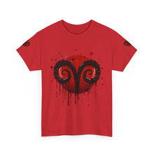 Load image into Gallery viewer, Aries Heart Tee, Unisex Heavy Cotton T-Shirt, Astrology Gift, Birthday Present, Graphic Tee, Casual Wear, Unique Design
