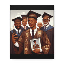Load image into Gallery viewer, Graduation Celebration Canvas Art, Wall Decor for Graduates, Gift for Him, Family Celebration, Custom Canvas Print
