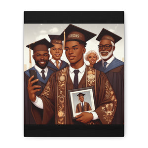 Graduation Celebration Canvas Art, Wall Decor for Graduates, Gift for Him, Family Celebration, Custom Canvas Print