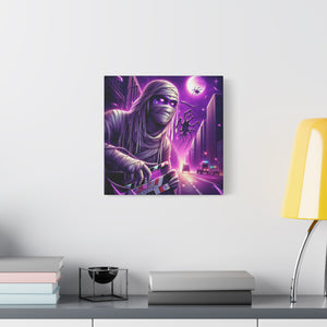 Purple Horror Mummy Canvas Art, Spooky Home Decor, Halloween Wall Art, Horror Movie Print, Gothic Wall Hanging