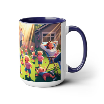 Mother's Day (3) Two-Tone Coffee Mugs, 15oz