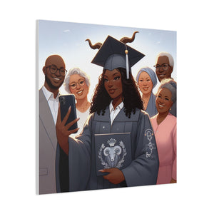 Graduation Celebration Canvas Print, Family Tribute Art, Graduation Gift, Wall Decor for Her, Customizable Artwork