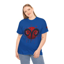 Load image into Gallery viewer, Aries Heart Tee, Unisex Heavy Cotton T-Shirt, Astrology Gift, Birthday Present, Graphic Tee, Casual Wear, Unique Design
