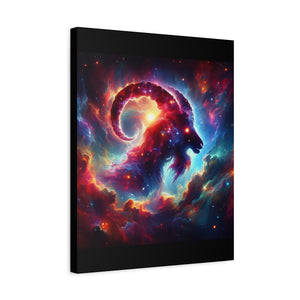 Cosmic Aries Ram Canvas Art, Galaxy Wall Decor, Astrology Gift, Stretched Canvas, Home Decor, Celestial Artwork