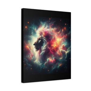 Cosmic Lion Canvas Wall Art, Abstract Lion Decor, Celestial Prints, Space Animal Artwork, Dreamy Home Decor