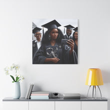 Load image into Gallery viewer, Graduation Canvas Art, Personalized Graduate Gift, Wall Decor, Black Girl Graduation, College Graduate, Inspirational Home Decor
