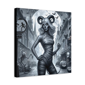 Canvas Print - Halloween Capricorn Astrology Mummy