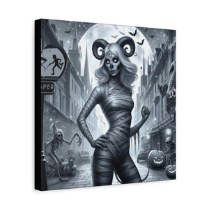 Canvas Print - Halloween Capricorn Astrology Mummy