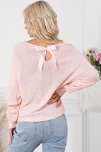 Load image into Gallery viewer, Pink Ribbon Bow Knot Dolman Sleeve Sweater
