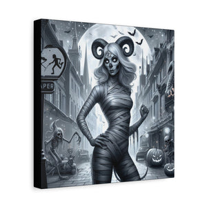 Canvas Print - Halloween Capricorn Astrology Mummy