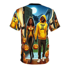 Load image into Gallery viewer, Gemini Halloween (3) Unisex Cut &amp; Sew Tee (AOP)
