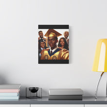 Load image into Gallery viewer, Graduation Celebration Canvas Print, Wall Art for Graduates, Custom Home Decor, Graduation Gift, College Hero Portrait, Family Love Display
