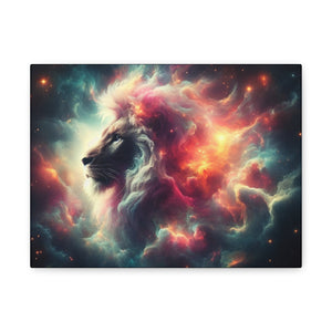 Cosmic Lion Canvas Wall Art, Abstract Lion Decor, Celestial Prints, Space Animal Artwork, Dreamy Home Decor