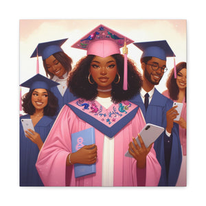 Graduation Wall Art Print, Personalized Canvas, Unique Gift for Grads, Academic Celebration Decor, Student Artwork, Matte Canvas