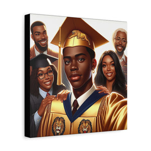 Graduation Celebration Canvas Print, Wall Art for Graduates, Custom Home Decor, Graduation Gift, College Hero Portrait, Family Love Display