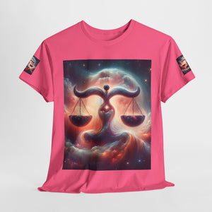 Cosmic Libra Justice Tee, Celestial Balance Shirt, Astrology Themed T-Shirt, Gift for Science Lovers, Unisex Heavy Cotton Tee
