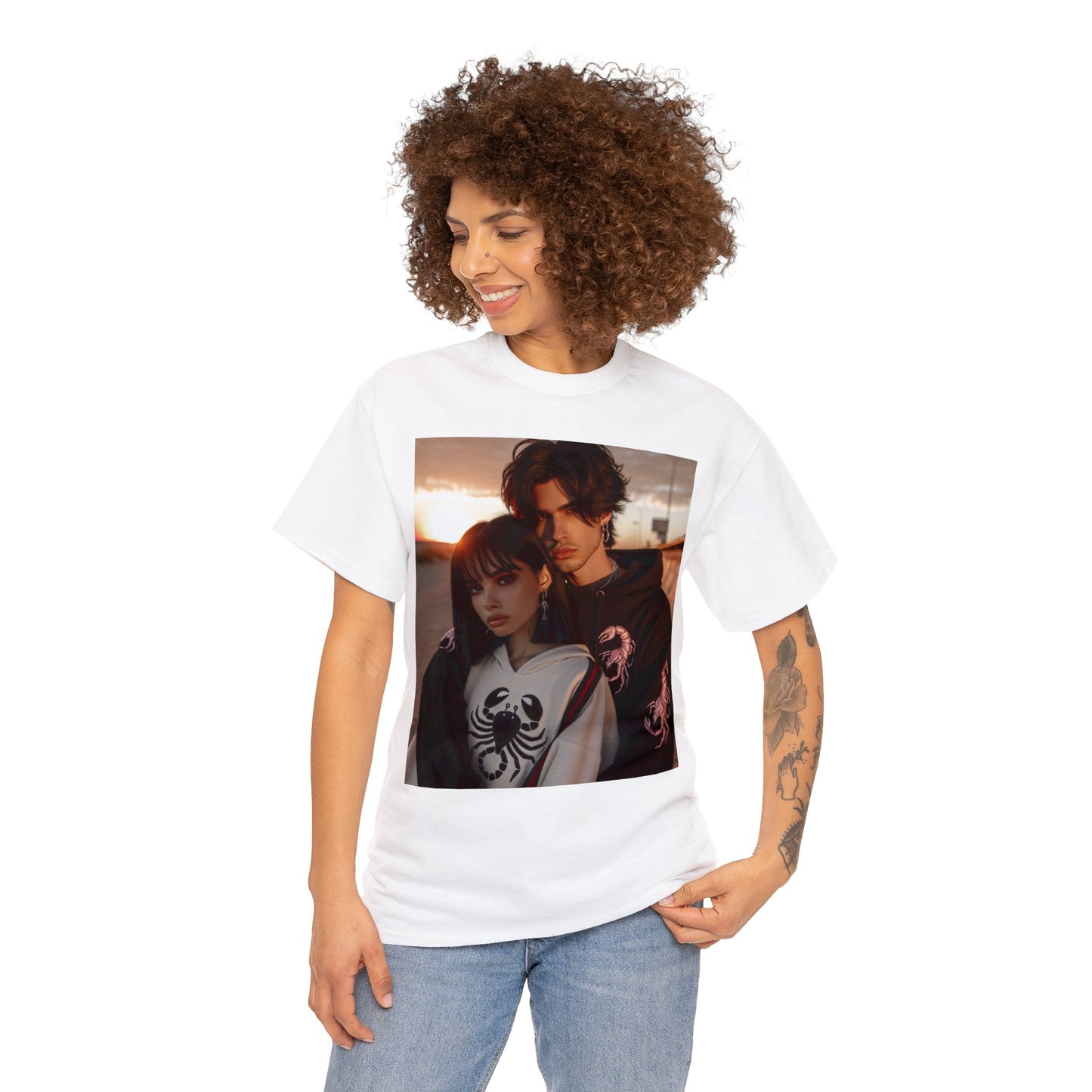 Unisex Scorpio Couple (1) Heavy Cotton Tee