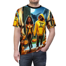 Load image into Gallery viewer, Gemini Halloween (3) Unisex Cut &amp; Sew Tee (AOP)
