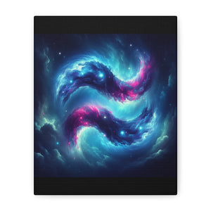 Galaxy Aquarius Wave Canvas Art, Modern Home Decor, Cosmic Wall Art, Unique Gift, Space Lovers
