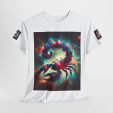 Load image into Gallery viewer, Cosmic Scorpion Tee | Unisex Heavy Cotton Tee | Astrowar Graphic Tees | Space Lover Apparel | Unique Astrology Shirt | Gift for Star [...]
