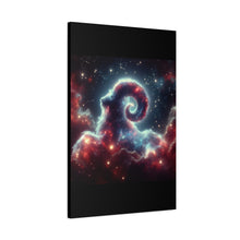 Load image into Gallery viewer, Celestial Ram Canvas Print, Astronomical Art for Home Decor, Unique Gift for Astrology Lovers, Cosmic Wall Art, Stretched Canvas
