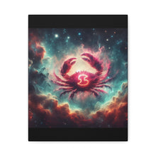 Load image into Gallery viewer, Galactic Crab Canvas Art Print, Home Decor, Zodiac Wall Art, Astrology Gift, Cosmic Crab Decor
