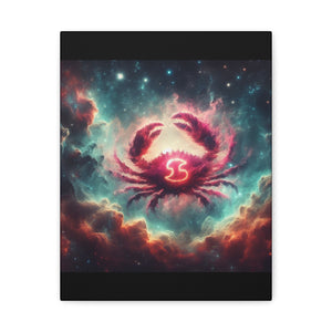 Galactic Crab Canvas Art Print, Home Decor, Zodiac Wall Art, Astrology Gift, Cosmic Crab Decor