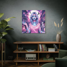 Load image into Gallery viewer, Halloween Art Canvas, Spooky Decor, Wall Art, Halloween Decoration, Witch Artwork, Gifts for Her
