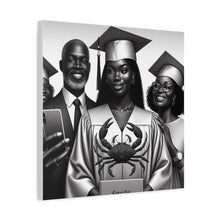 Load image into Gallery viewer, Graduation Family Canvas Art, Graduation Gift, Wall Decor, Education Celebration, Black History Month, Motivational Art
